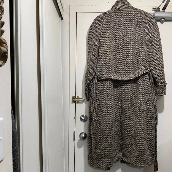 VINTAGE HARRY ROSEN DOUBLE BREAST TWEED TRENCH COATS SIZE M - Picture 4 of 16
